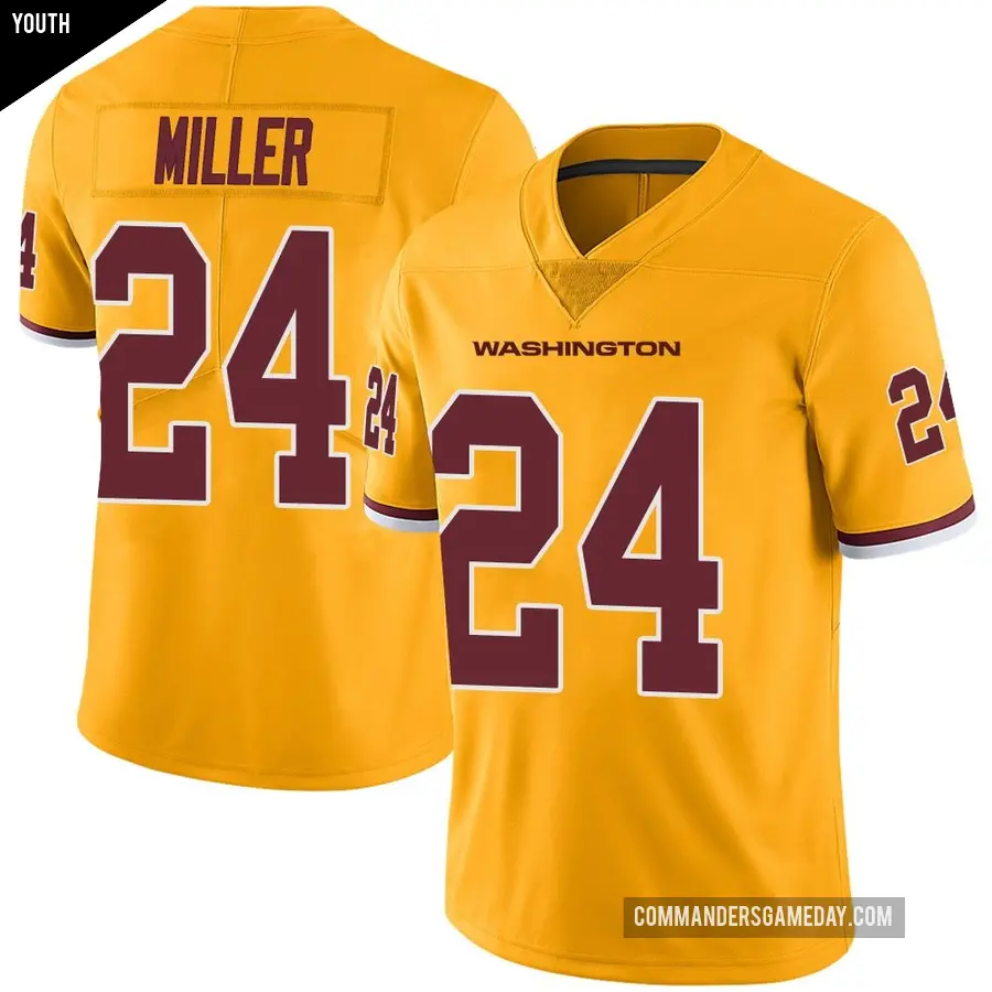 Youth Washington Commanders ＃24 Von Miller Gold Limited Color Rush Jersey