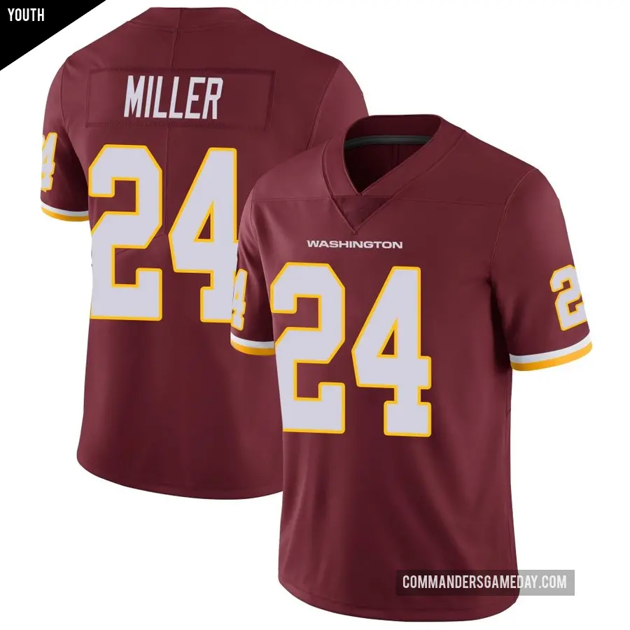 Youth Washington Commanders ＃24 Von Miller Limited Burgundy Team Color Vapor Untouchable Jersey