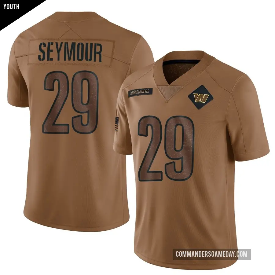 Youth Washington Commanders ＃29 Kevon Seymour Brown Limited 2023 Salute To Service Jersey