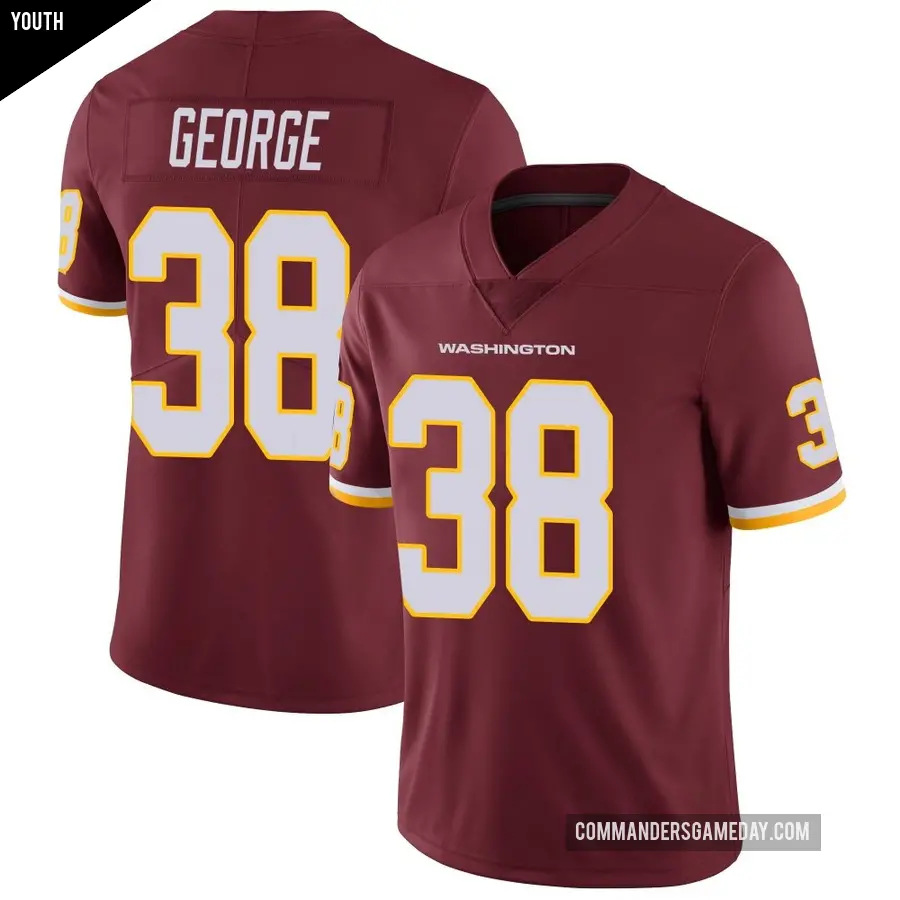 Youth Washington Commanders ＃38 Allan George Limited Burgundy Team Color Vapor Untouchable Jersey