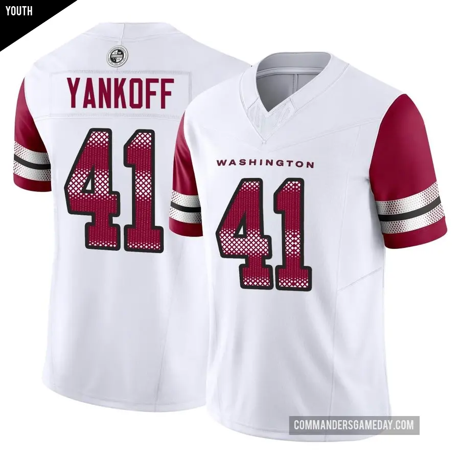 Youth Washington Commanders ＃41 Colson Yankoff White Limited Vapor F.U.S.E. Jersey