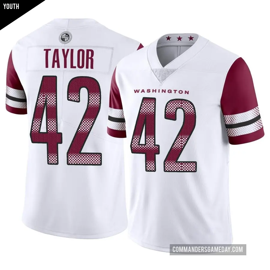 Youth Washington Commanders ＃42 Charley Taylor White Limited Vapor Jersey