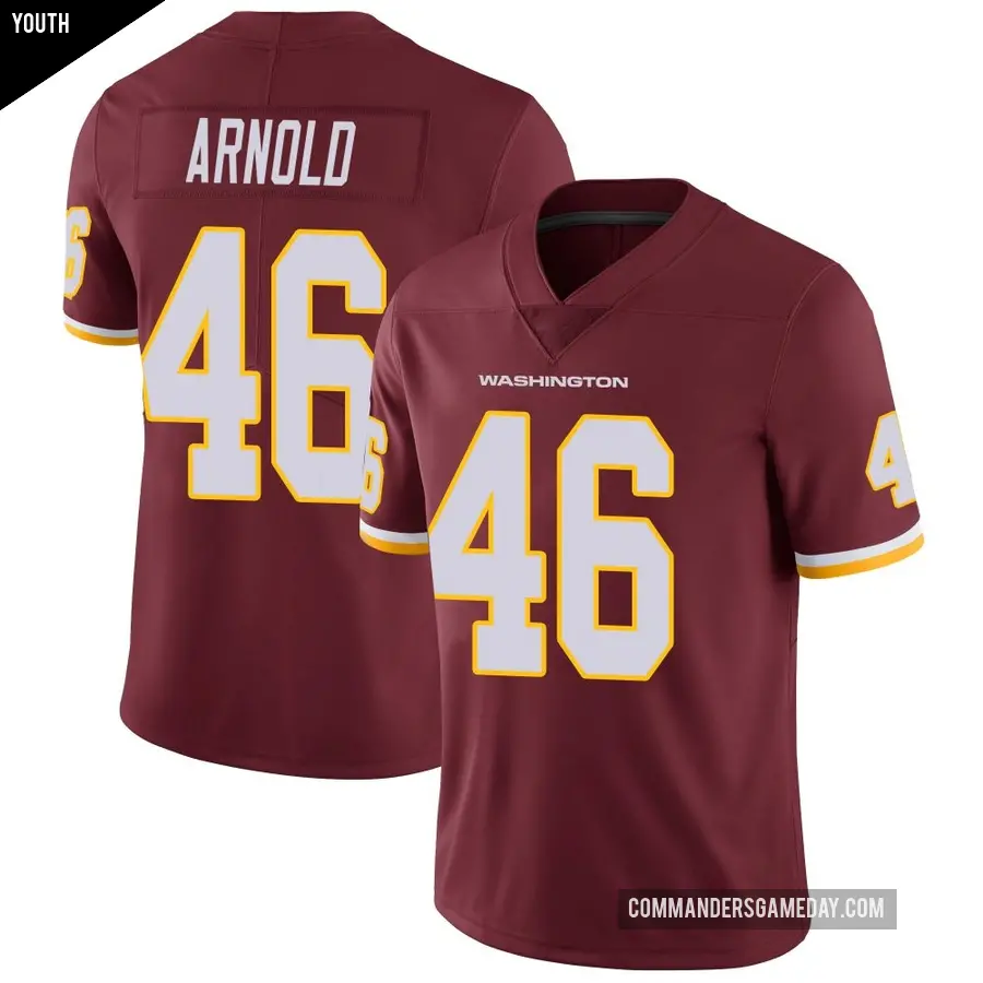 Youth Washington Commanders ＃46 Kam Arnold Limited Burgundy Team Color Vapor Untouchable Jersey