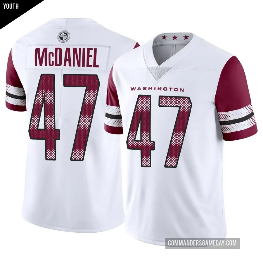 Youth Washington Commanders ＃47 Robert McDaniel White Limited Vapor Jersey