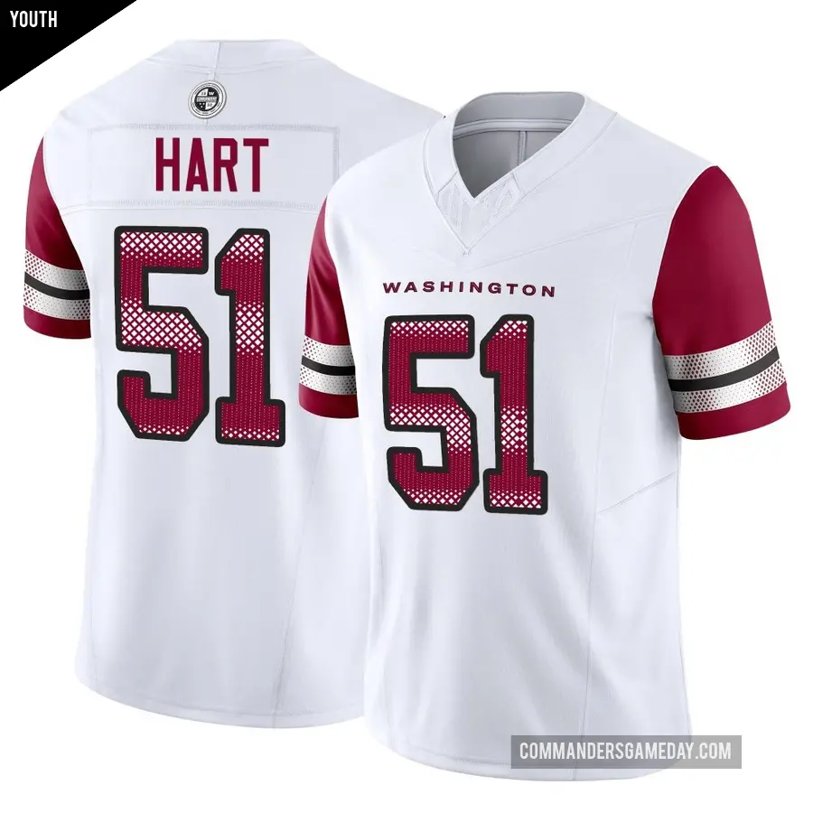 Youth Washington Commanders ＃51 Bobby Hart White Limited Vapor F.U.S.E. Jersey