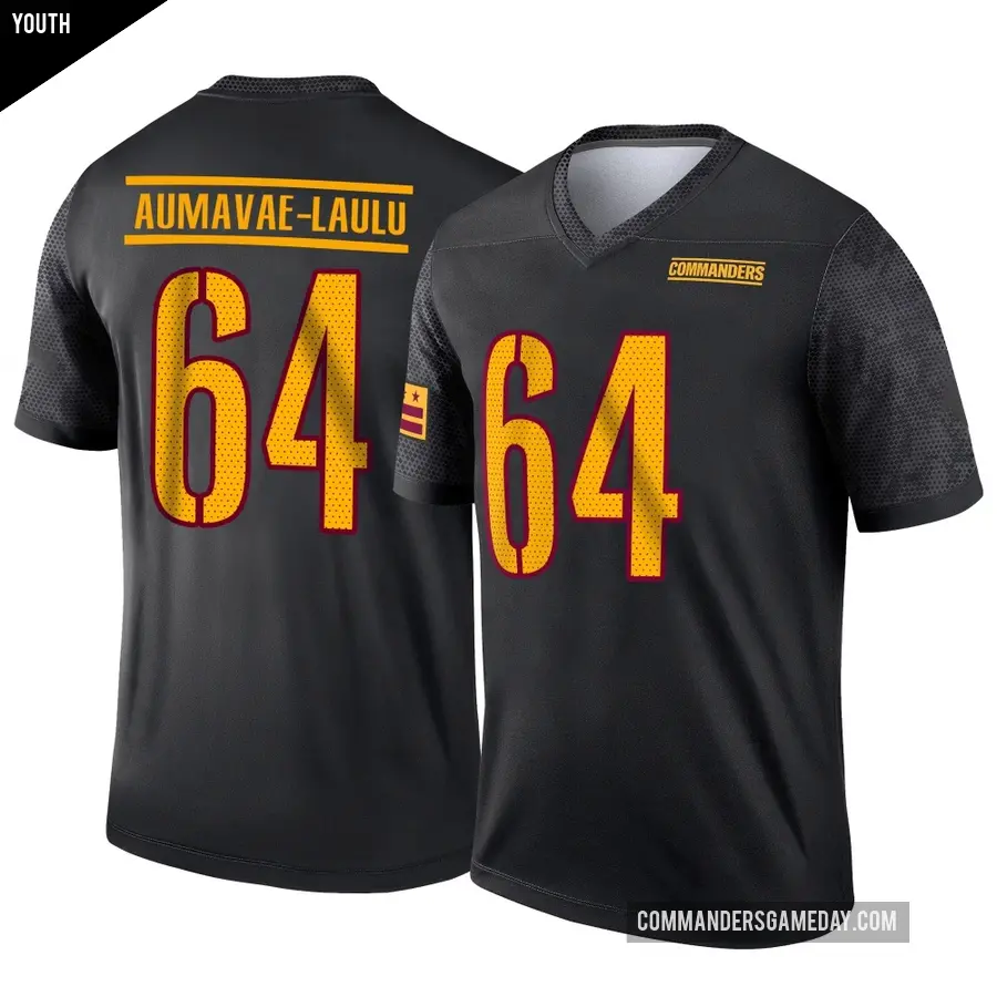 Youth Washington Commanders ＃64 Malaesala Aumavae-Laulu Black Legend Alternate Jersey