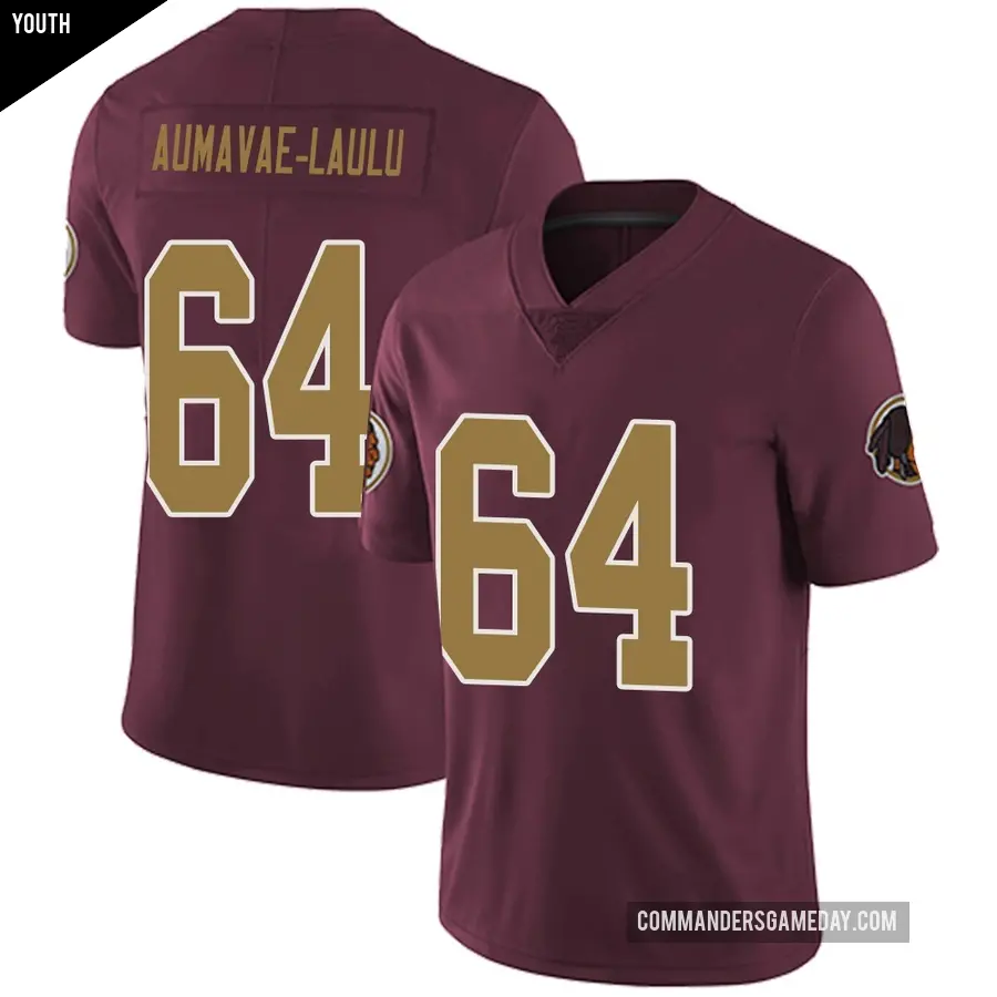 Youth Washington Commanders ＃64 Malaesala Aumavae-Laulu Limited Burgundy Alternate Vapor Untouchable Jersey