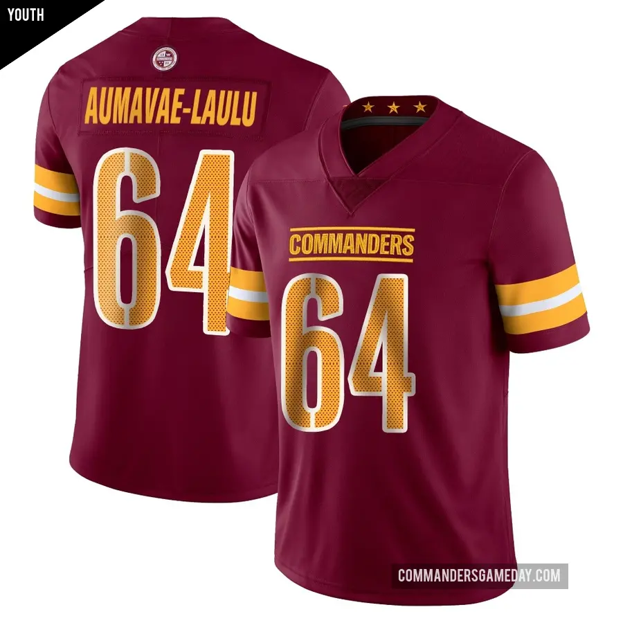 Youth Washington Commanders ＃64 Malaesala Aumavae-Laulu Limited Vapor Burgundy Jersey