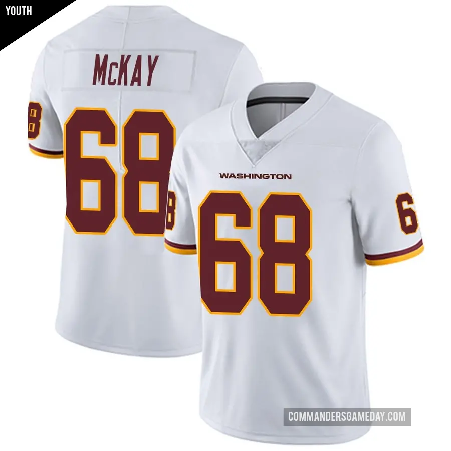 Youth Washington Commanders ＃68 Timothy McKay White Limited Vapor Untouchable Jersey