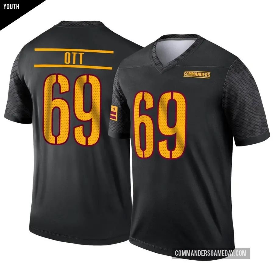 Youth Washington Commanders &#65283;69 Tyler Ott Black Legend Alternate Jersey