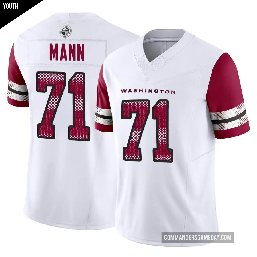 Youth Washington Commanders ＃71 Charles Mann White Limited Vapor F.U.S.E. Jersey