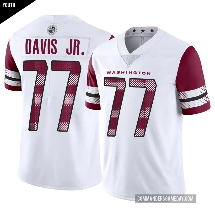 Youth Washington Commanders ＃77 Carl Davis Jr. White Limited Vapor Jersey