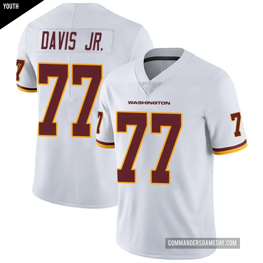 Youth Washington Commanders ＃77 Carl Davis Jr. White Limited Vapor Untouchable Jersey