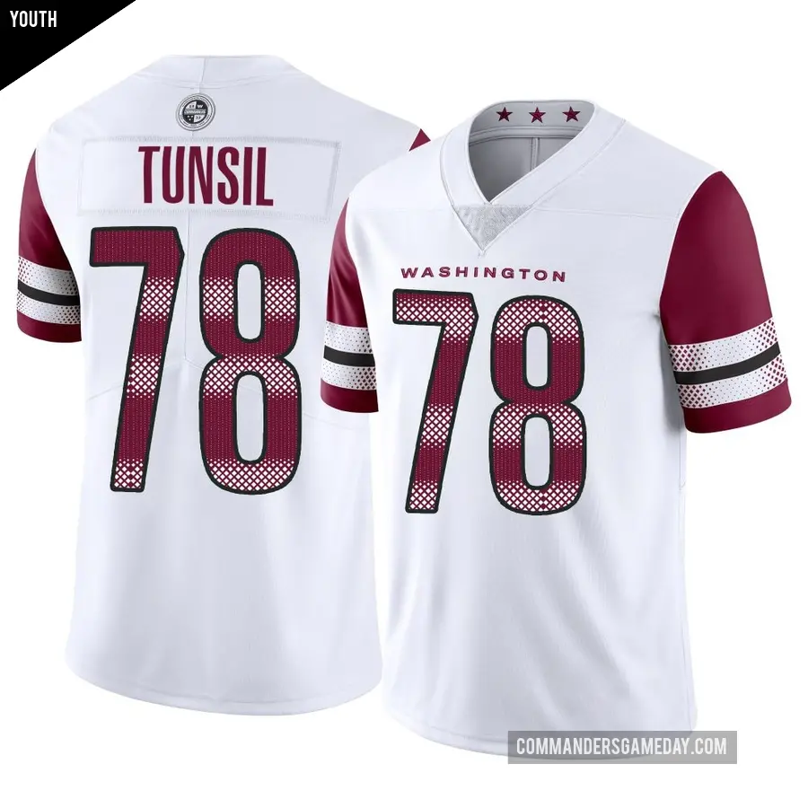 Youth Washington Commanders ＃78 Laremy Tunsil White Limited Vapor Jersey