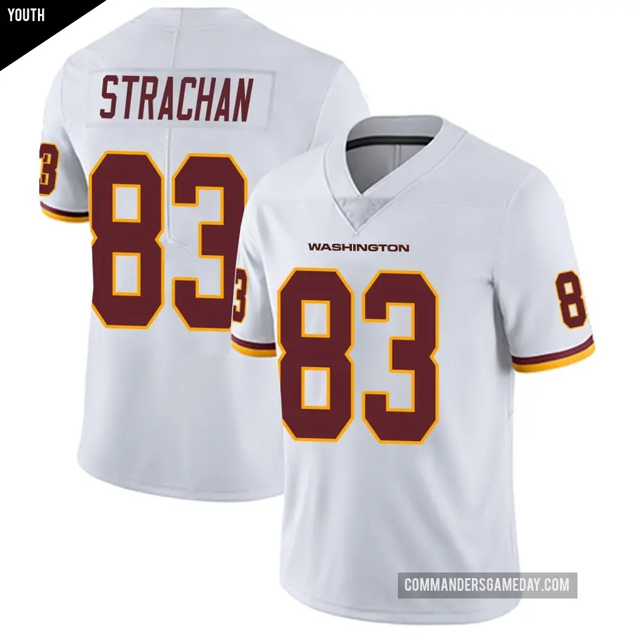 Youth Washington Commanders &#65283;83 Mike Strachan White Limited Vapor Untouchable Jersey