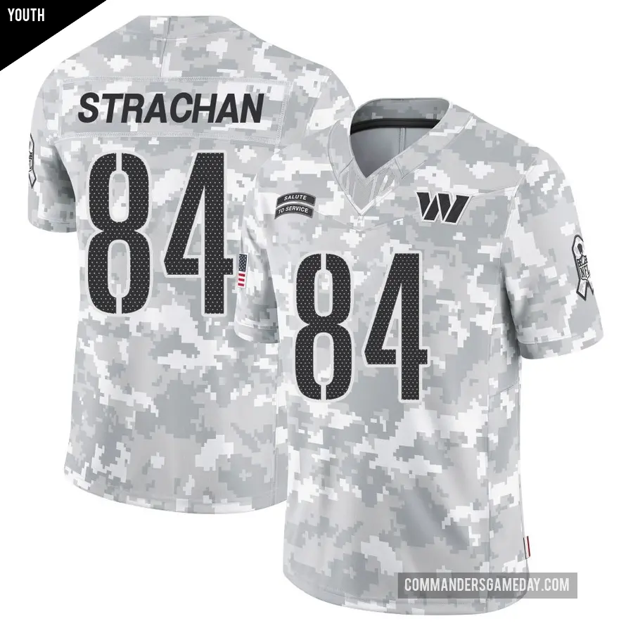 Youth Washington Commanders ＃84 Mike Strachan Arctic Camo Limited 2024 Salute to Service Jersey