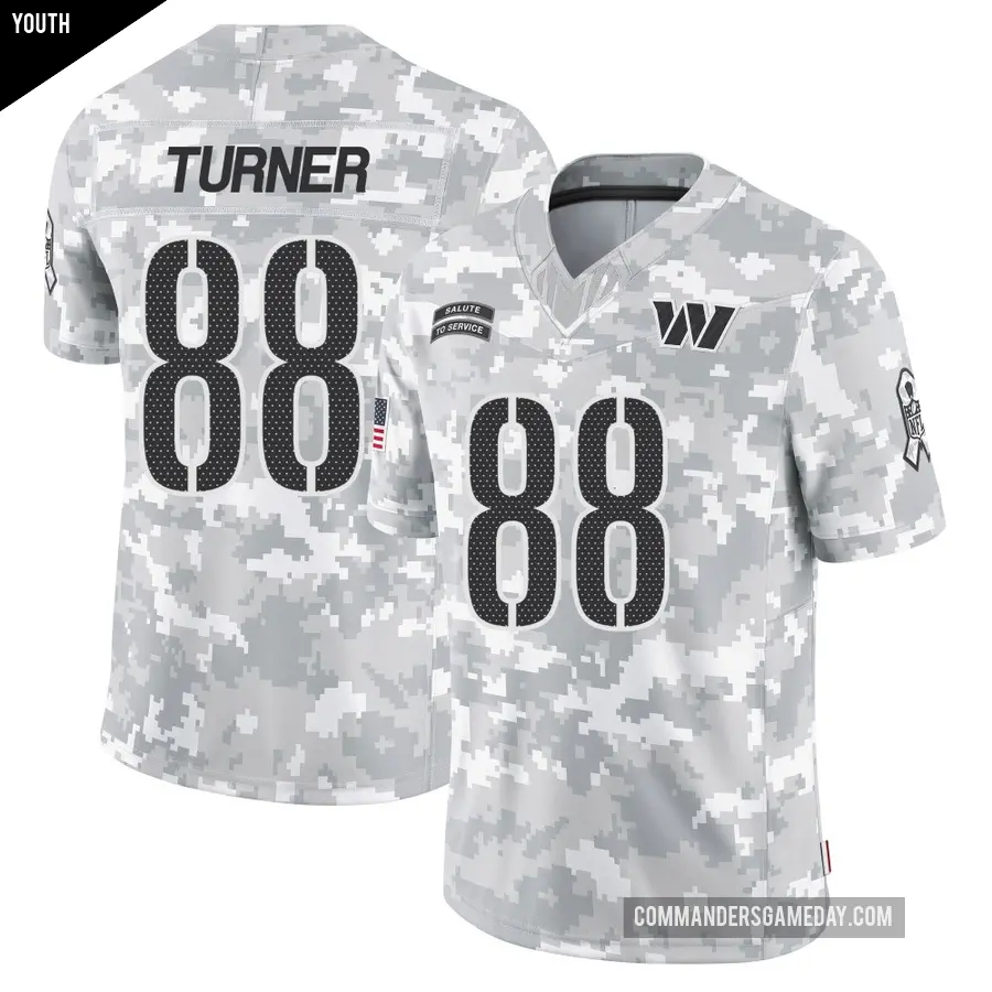 Youth Washington Commanders ＃88 Cole Turner Arctic Camo Limited 2024 Salute to Service Jersey