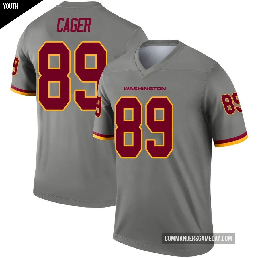 Youth Washington Commanders ＃89 Lawrence Cager Gray Legend Inverted Jersey