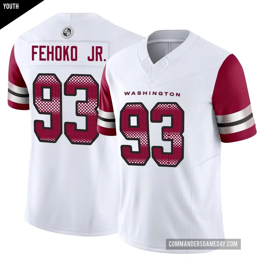 Youth Washington Commanders ＃93 Viliami Fehoko Jr. White Limited Vapor F.U.S.E. Jersey