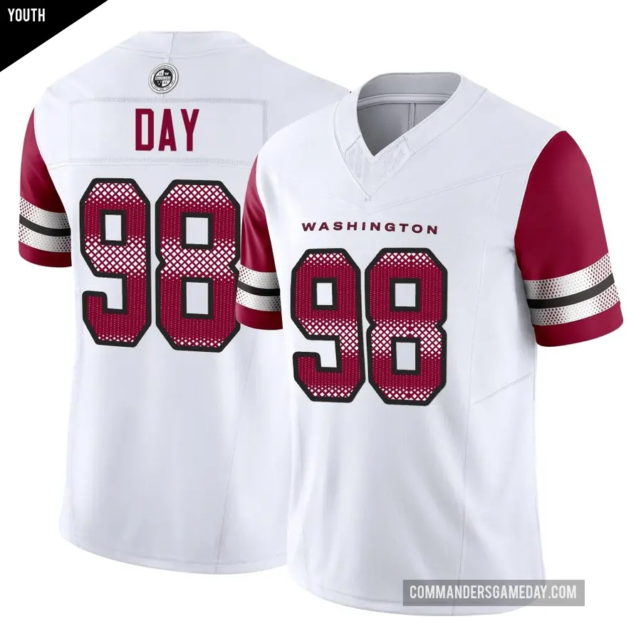 Youth Washington Commanders ＃98 Sheldon Day White Limited Vapor F.U.S.E. Jersey