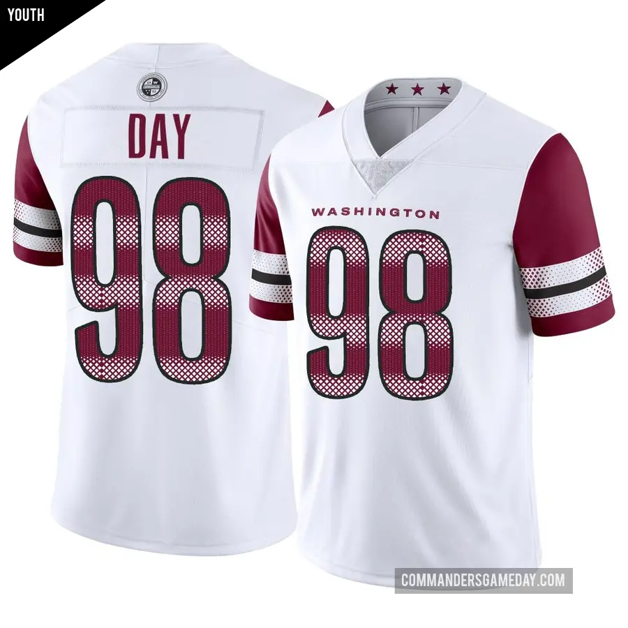 Youth Washington Commanders ＃98 Sheldon Day White Limited Vapor Jersey